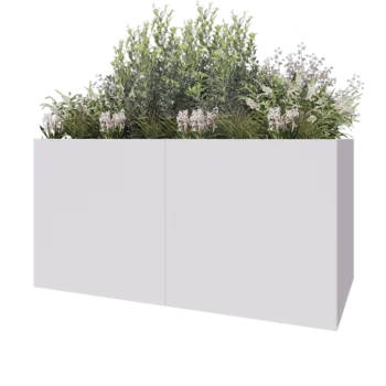 Terasest lillekast XXL - Ristkülik - 200 x 100 x 100 cm - RAL9010 matt (valge) - Ilma põhjalauata