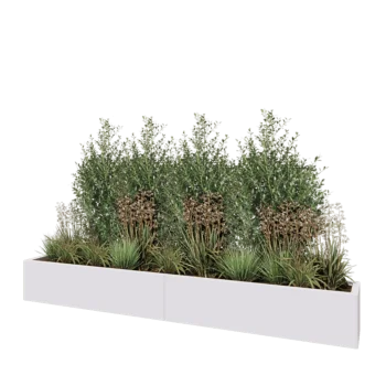 Terasest lillekast XXL - Ristkülik - 240 x 30 x 30 cm - RAL9010 matt (valge) - Põhjalauaga