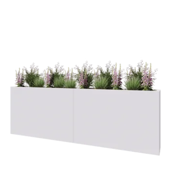 Terasest lillekast XXL - Ristkülik - 240 x 30 x 80 cm - RAL9010 matt (valge) - Ilma põhjalauata