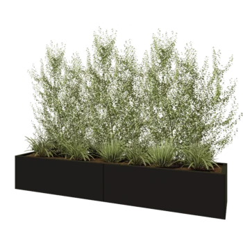 Terasest lillekast XXL - Ristkülik - 240 x 50 x 40 cm - RAL9005 matt (must) - Põhjalauaga