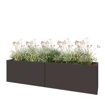 Terasest lillekast XXL - Ristkülik - 240 x 50 x 60 cm - RAL7016 matt (antratsiithall) - Põhjalauaga