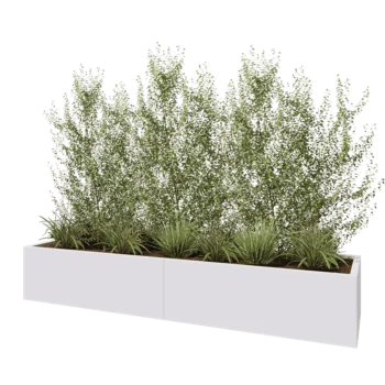 Terasest lillekast XXL - Ristkülik - 240 x 60 x 40 cm - RAL9010 matt (valge) - Põhjalauaga