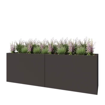 Terasest lillekast XXL - Ristkülik - 240 x 60 x 80 cm - Muu RAL värv - Põhjalauaga