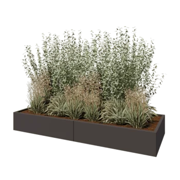 Terasest lillekast XXL - Ristkülik - 240 x 80 x 30 cm - Muu RAL värv - Põhjalauaga