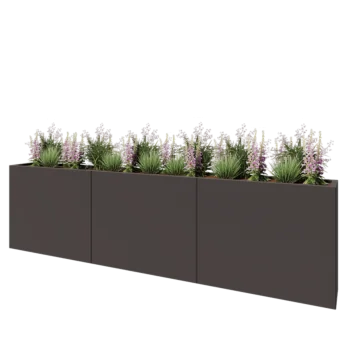 Terasest lillekast XXL - Ristkülik - 300 x 30 x 80 cm - Muu RAL värv - Põhjalauaga