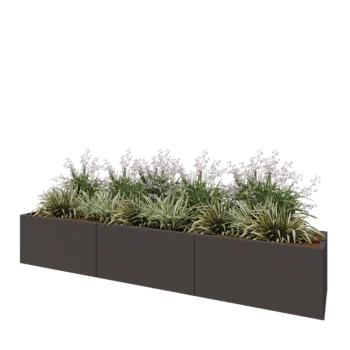 Terasest lillekast XXL - Ristkülik - 300 x 50 x 50 cm - RAL7016 matt (antratsiithall) - Põhjalauaga