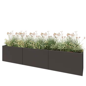 Terasest lillekast XXL - Ristkülik - 300 x 50 x 60 cm - RAL7016 matt (antratsiithall) - Põhjalauaga