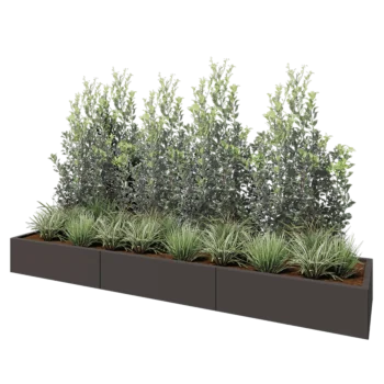 Terasest lillekast XXL - Ristkülik - 300 x 60 x 30 cm - RAL7016 matt (antratsiithall) - Ilma põhjalauata