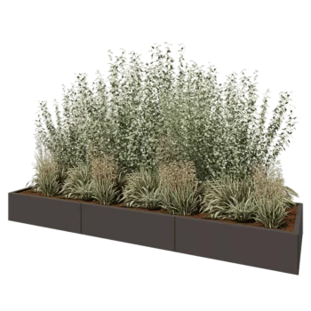 Terasest lillekast XXL - Ristkülik - 300 x 80 x 30 cm - RAL7016 matt (antratsiithall) - Põhjalauaga