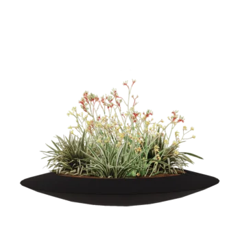 klaaskiudne lillekast - Kauss - Ø 120 x 20 cm - RAL9005 matt (must) - Põhjaga