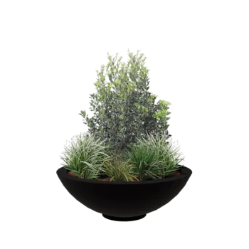 klaaskiudne lillekast - Kauss - Ø 120 x 40 cm - RAL9005 matt (must) - Põhjaga