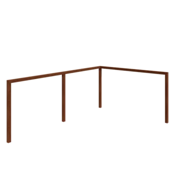 Corten terasest pergola - Nurk - 600 x 412 x 242 cm - Ilma betoonvundament