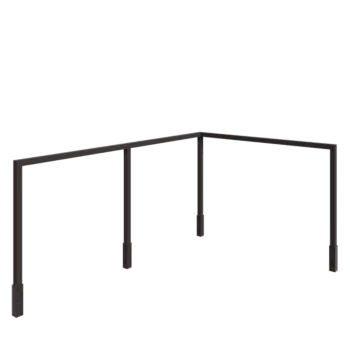 Terasest pergola - Nurk - 600 x 412 x 230 cm - RAL7016 matt (antratsiithall) - Betoonvundamendiga