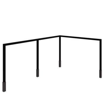 Terasest pergola - Nurk - 600 x 412 x 230 cm - RAL9005 matt (must) - Betoonvundamendiga