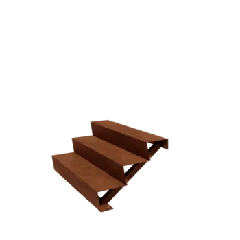 Corten terasest aiatrepp - 3-astmeline - 72 x 120 x 51 cm