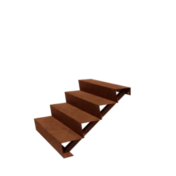 Corten terasest aiatrepp - 4-astmeline - 96 x 100 x 68 cm