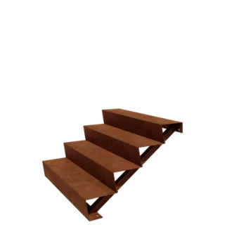 Corten terasest aiatrepp - 4-astmeline - 96 x 120 x 68 cm