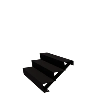 Terasest aiatrepp - 3-astmeline - 72 x 120 x 51 cm - RAL9005 matt (must)