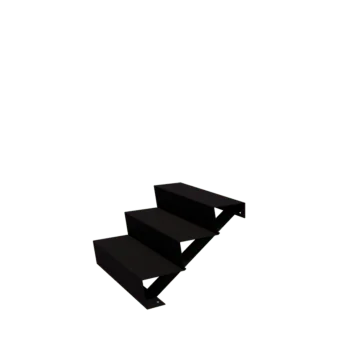 Terasest aiatrepp - 3-astmeline - 72 x 80 x 51 cm - RAL9005 matt (must)