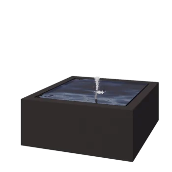 Alumiiniumist purskkaev - Lyra - 100 x 100 x 40 cm - RAL9005 matt (must) - LED-valgustusega