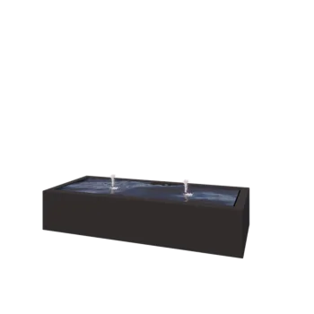 Alumiiniumist purskkaev - Lyra - 200 x 80 x 40 cm - RAL9005 matt (must) - LED-valgustusega