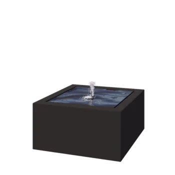 Alumiiniumist purskkaev - Lyra - 80 x 80 x 40 cm - RAL9005 matt (must) - LED-valgustusega