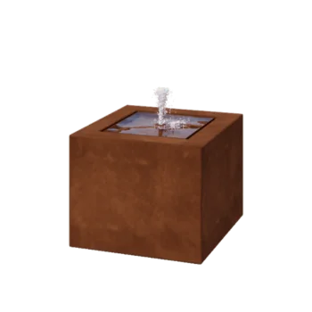 Corten terasest purskkaev - Lyra - 50 x 50 x 40 cm - LED-valgustusega